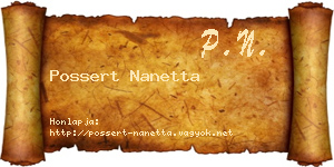 Possert Nanetta névjegykártya
